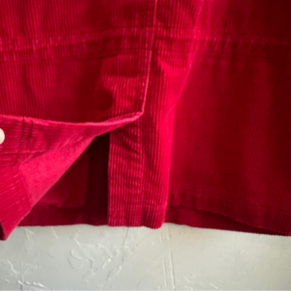 Vintage Christopher & Banks Red Wide-Wale Corduroy Jacket Cottagecore Chore Coat - Picture 10 of 12